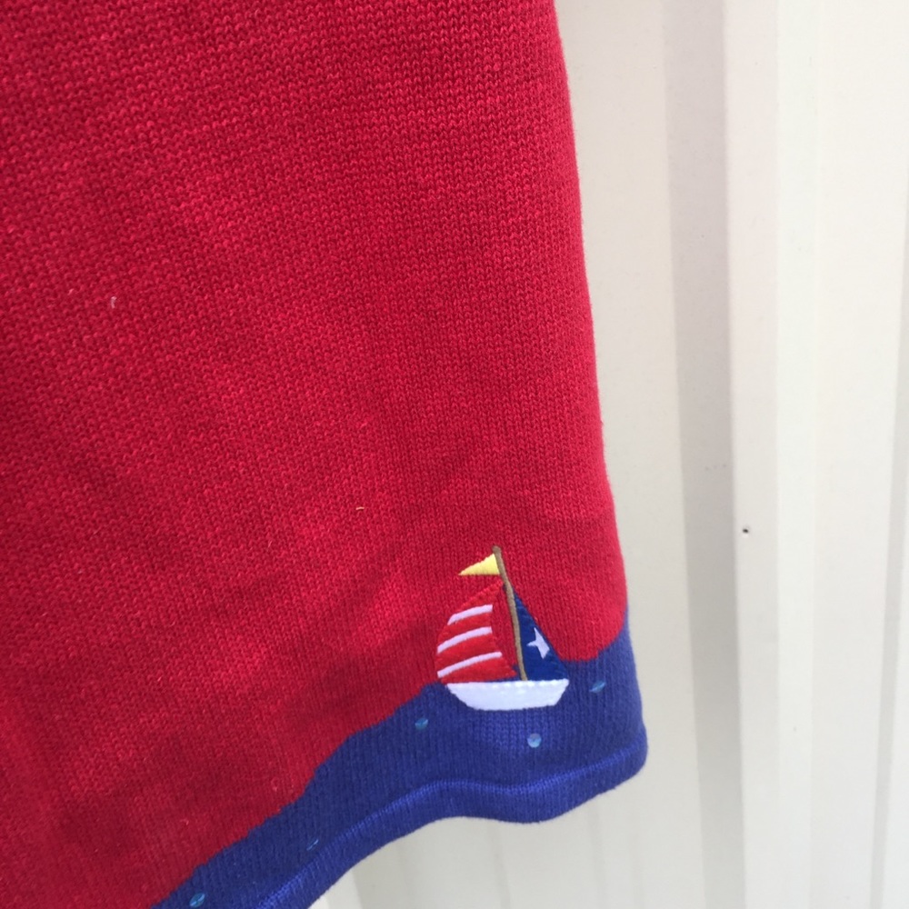 Quacker Factory Red Beach Lighthouse Sweater - image 5